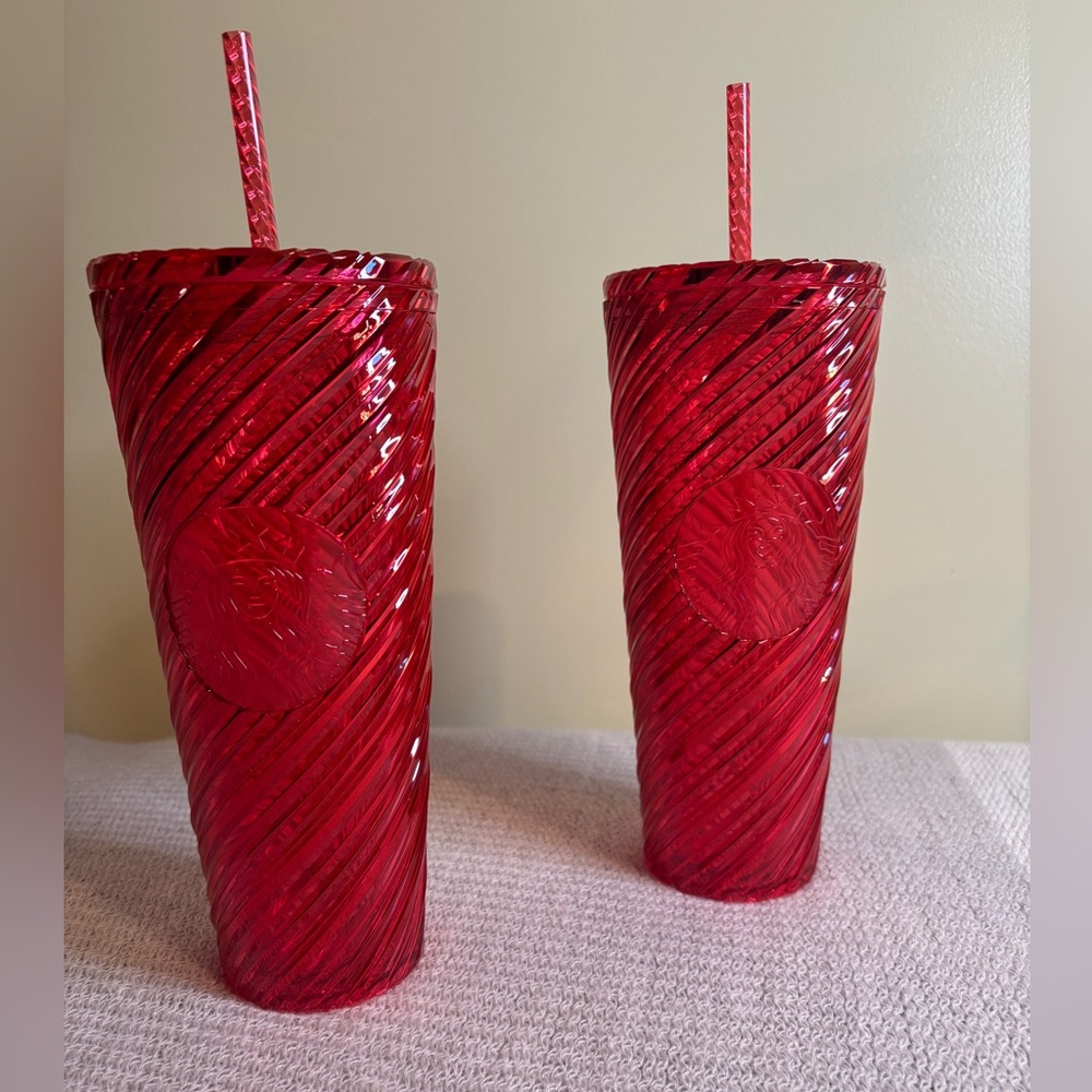 Starbucks 2024 Red Swirl Stripe Tumbler 24oz